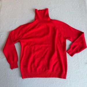Women's Soft Long Sleeve Turtleneck Red Sweater Size L #260618